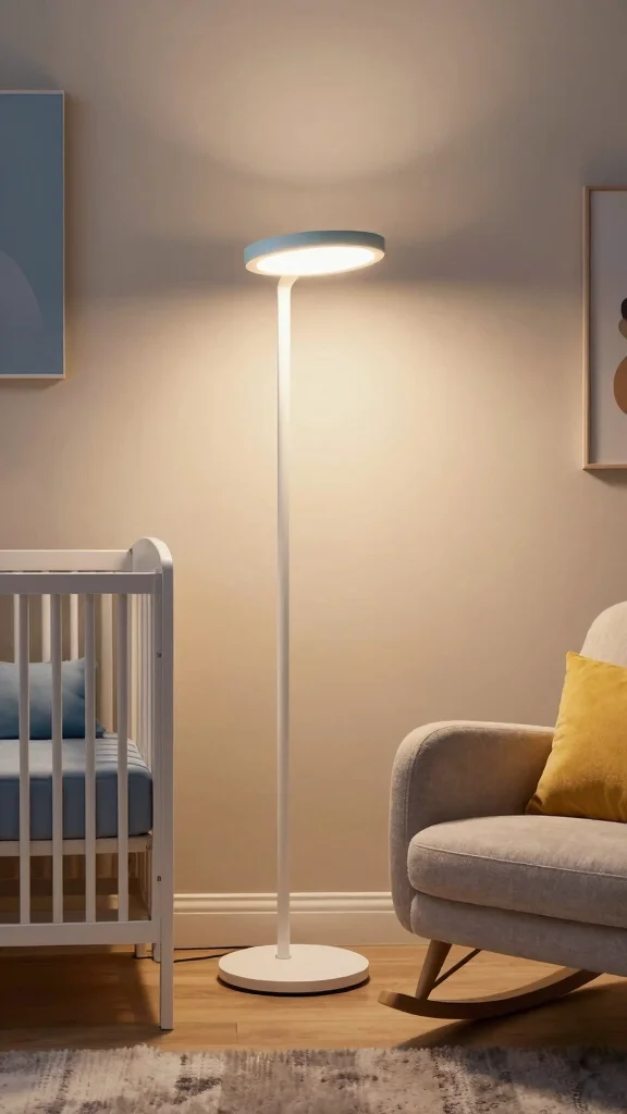10 Nursery Floor Lamp Ideas for a Warm Soft Ambient Baby Room Light - 7. Color-Changing Delight: Smart Lighting 1