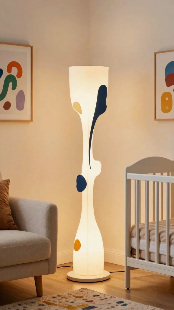 10 Nursery Floor Lamp Ideas for a Warm Soft Ambient Baby Room Light - 9. Statement Pieces: Artistic Floor Lamps 1