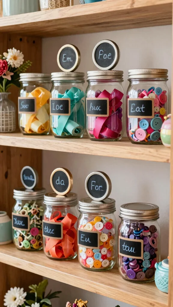 10 Vintage Storage Room Ideas for a Nostalgic Character-Rich Space - 4. Mason Jar Storage 1