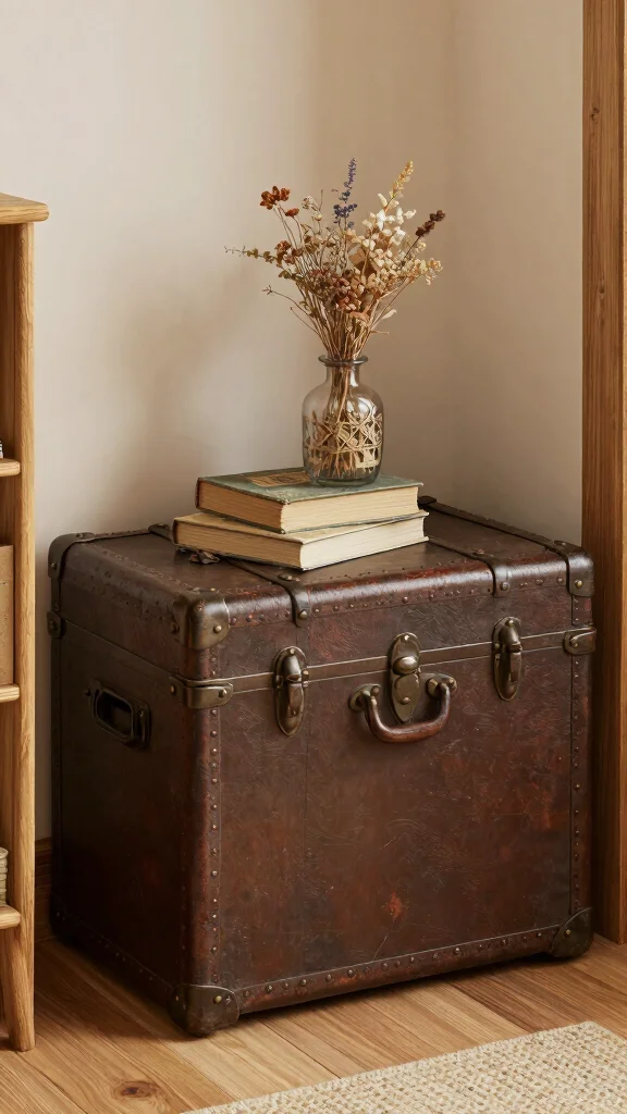 10 Vintage Storage Room Ideas for a Nostalgic Character-Rich Space - 6. Antique Trunks and Chests 1