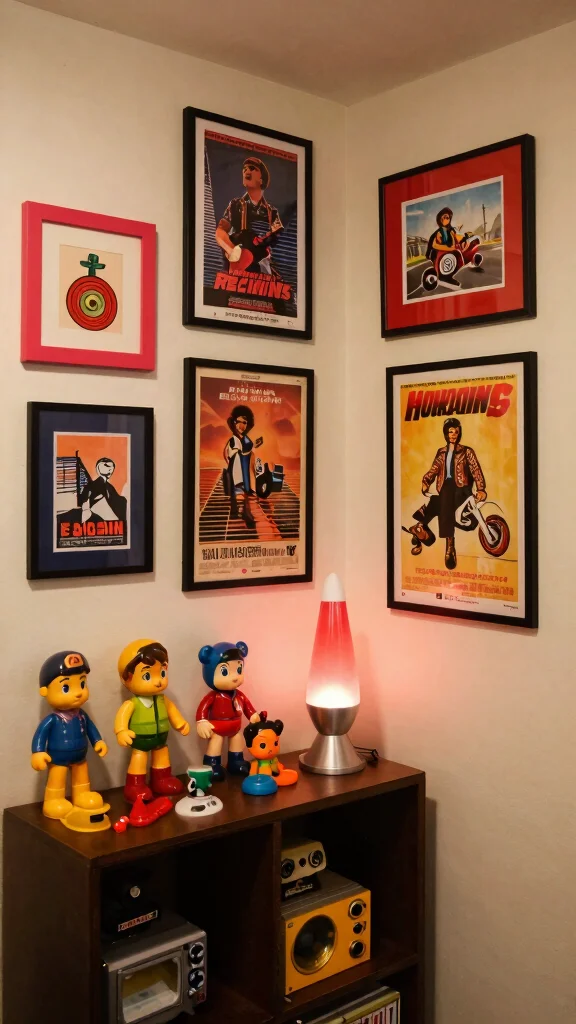 11 80s Aesthetic Basement Ideas for a Bold Colorful Retro Space - 5. Vintage Home Accessories 1