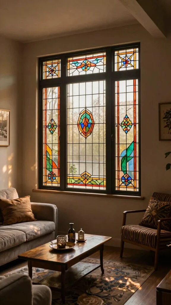 11 Basement Egress Window Ideas for Safety, Light, and Natural Ventilation - 6. Custom Stained Glass Egress Windows 1
