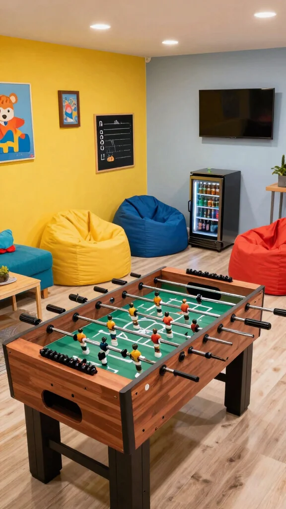 11 Basement Hangout Room Ideas for a Cozy Stylish Social Space - 10. Family Game Area 1