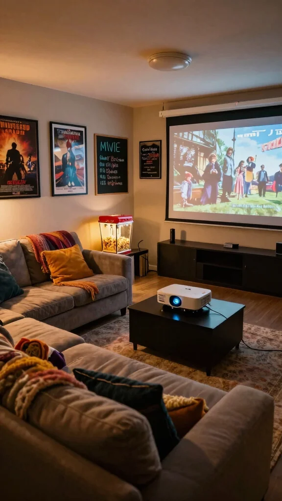 11 Basement Kids Hangout Ideas for a Fun Cozy Space Teens Will Love - 2. Movie Marathon Nook 1