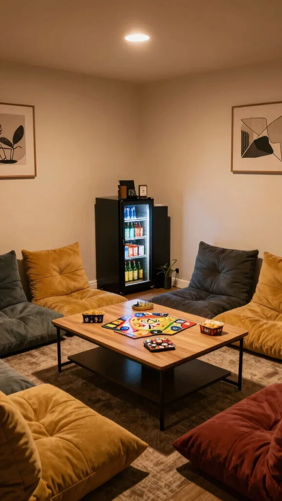 11 Basement Kids Hangout Ideas for a Fun Cozy Space Teens Will Love - 4. Chill Hangout Lounge 1