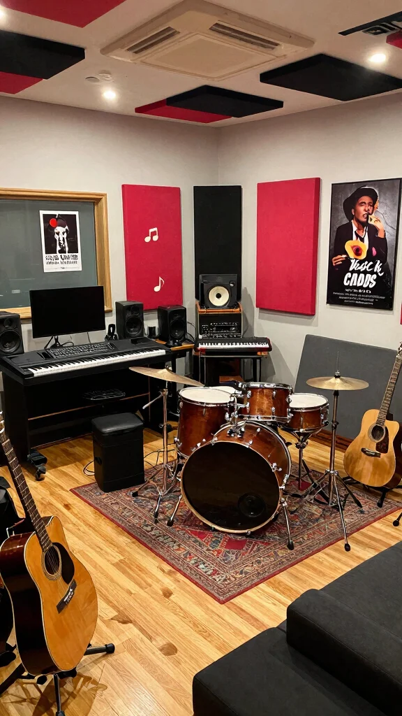11 Basement Kids Hangout Ideas for a Fun Cozy Space Teens Will Love - 7. Music Studio for Jamming 1