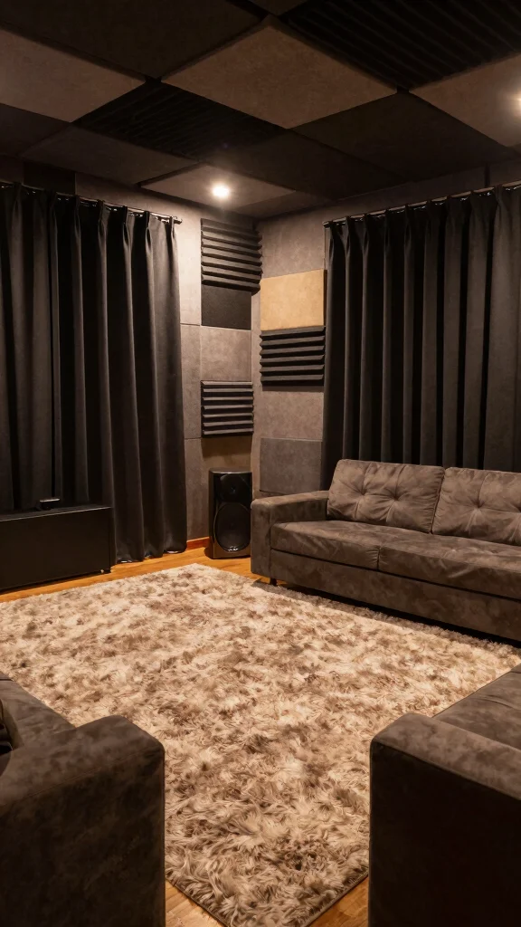 11 Basement Movie Room Ideas for a Cozy Cinematic Experience at Home - 4. Soundproofing Solutions 1