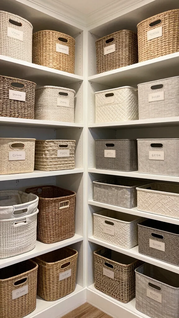 11 Basement Utility Room Ideas for a Tidy Functional Service Space - 7. Utilize Baskets and Bins for Organization 1
