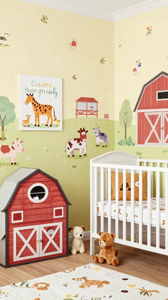 11 Boy Nursery Decor Ideas for a Playful Personalized Space - 6. Whimsical Farmyard Fun 1