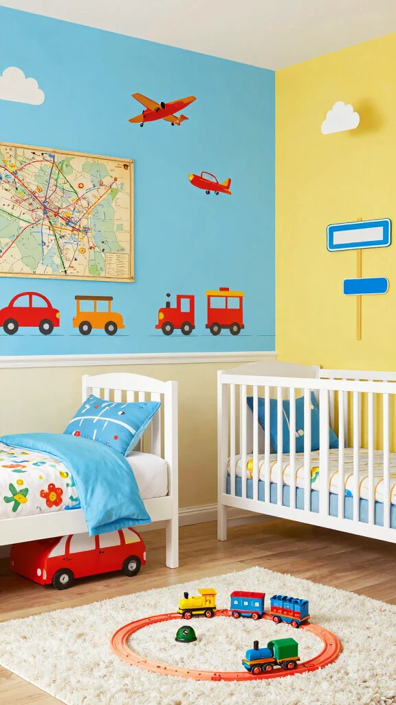11 Boy Nursery Decor Ideas for a Playful Personalized Space - 8. Charming Transportation Theme 1