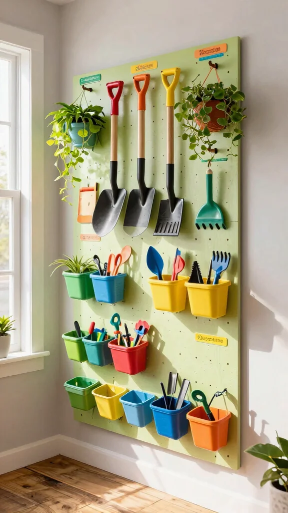 11 Garden Storage Room Ideas for Tools, Pots, and Outdoor Equipment - 1. Vertical Wall Gardens for Efficient Tool Storage 1