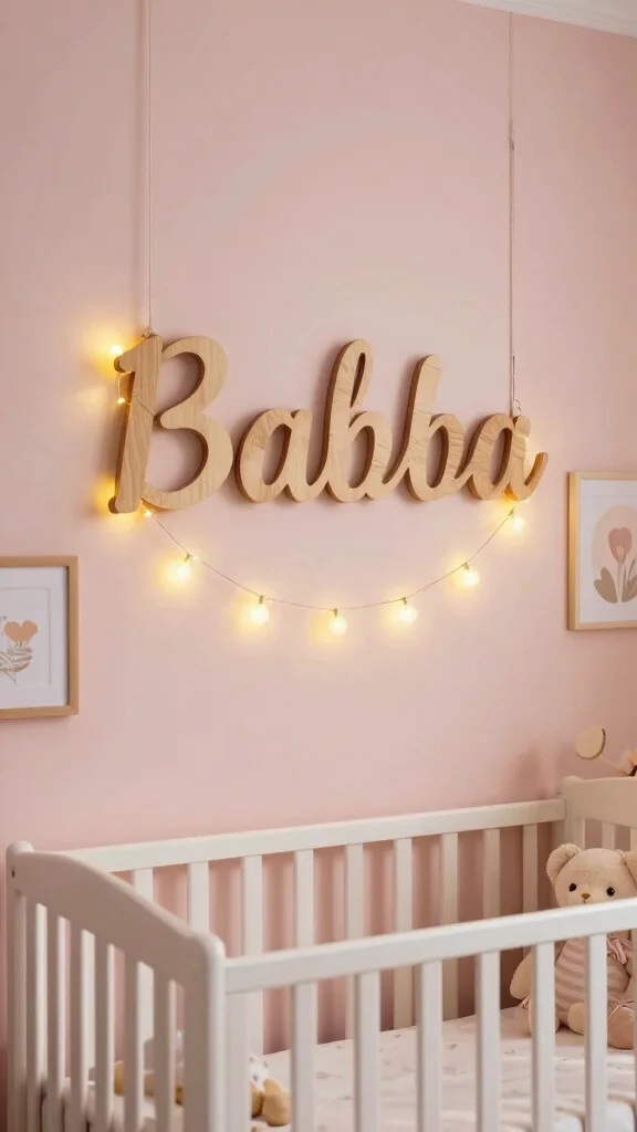 11 Girl Nursery Decor Concepts for a Dreamy Personalized Space - 4. Personalized Name Decor 1