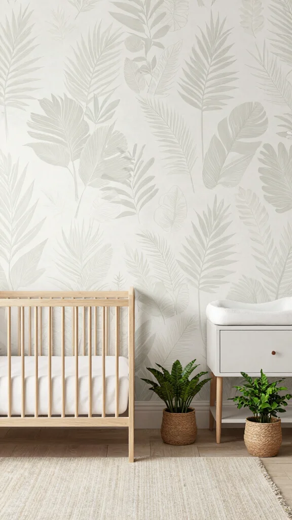 11 Jungle Nursery Wallpaper Ideas for a Lush Tropical Baby Room - 8. Minimalist Jungle 1