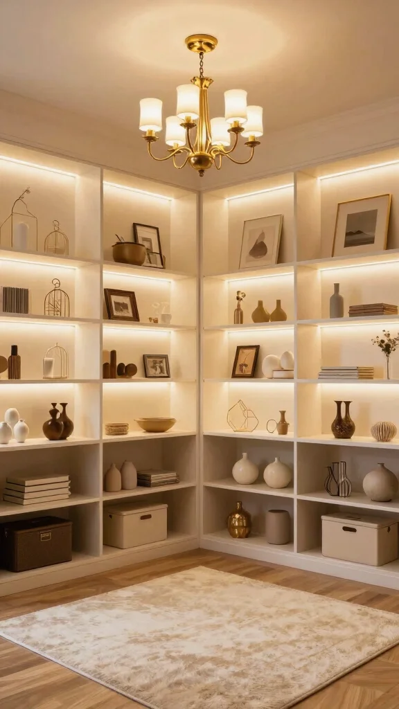 11 Luxury Storage Room Ideas for an Elevated Hotel-Worthy Organization - 4. Elegant Lighting Solutions 1