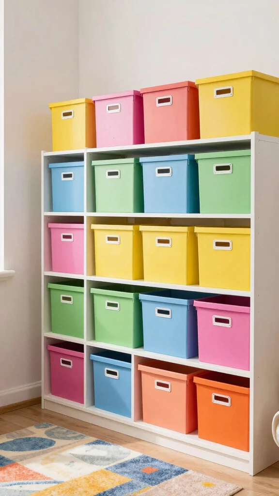 11 Luxury Storage Room Ideas for an Elevated Hotel-Worthy Organization - 8. Color Coding for Organization 1