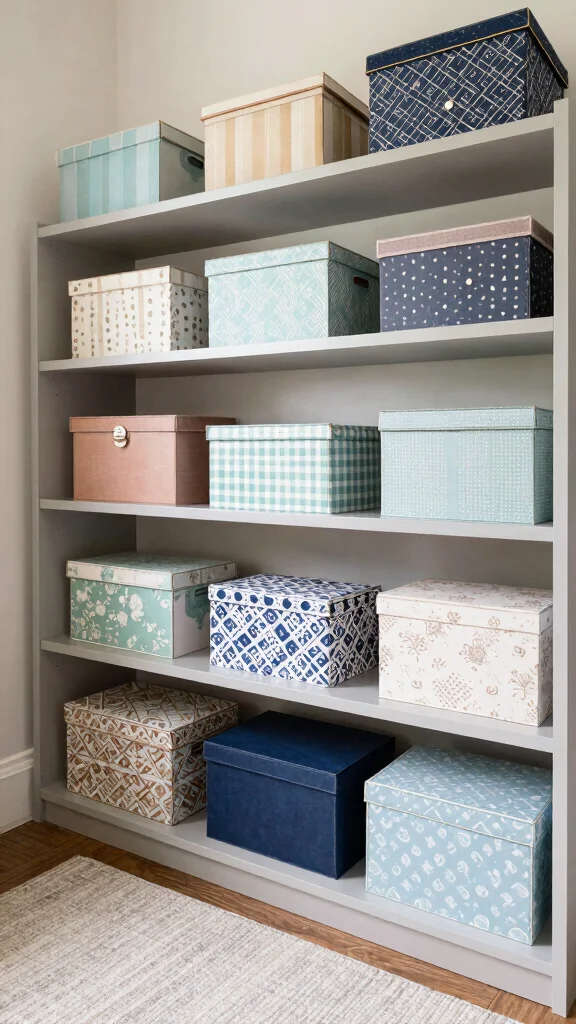 11 Luxury Storage Room Ideas for an Elevated Hotel-Worthy Organization - 9. Decorative Box Storage 1