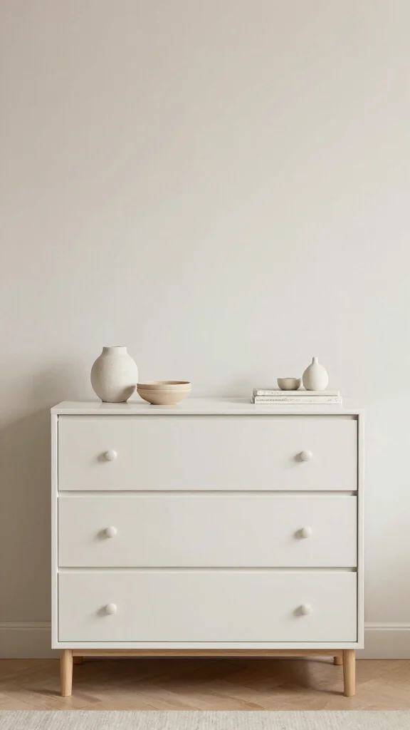 11 Nursery Dresser Decor Ideas for a Styled Beautiful Baby Room - 10. Minimalist Approach to Decor 1
