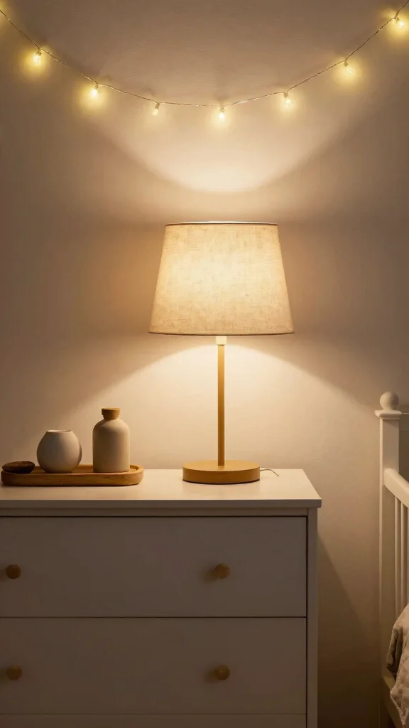 11 Nursery Dresser Decor Ideas for a Styled Beautiful Baby Room - 6. Soft Lighting for a Calming Ambiance 1