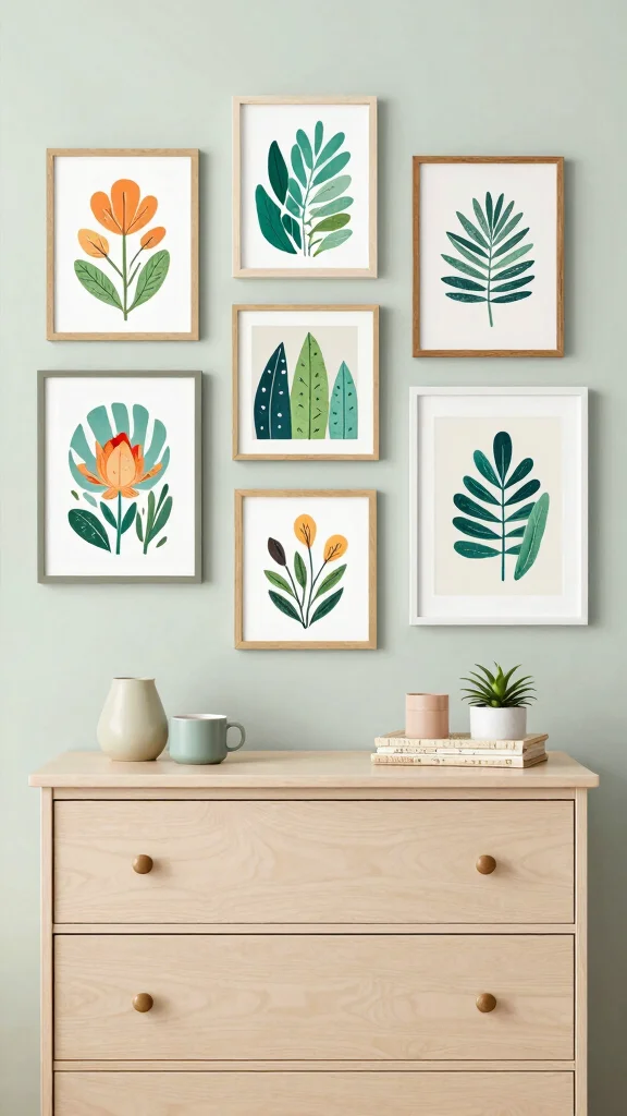 11 Nursery Dresser Decor Ideas for a Styled Beautiful Baby Room - 8. Creative Wall Art Display 1