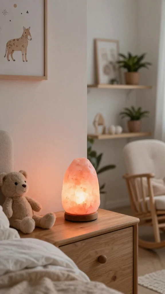 11 Nursery Lamp Ideas for a Warm Ambient Functional Baby Room - 2. Himalayan Salt Lamp 1