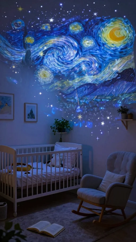 11 Nursery Lamp Ideas for a Warm Ambient Functional Baby Room - 4. Starry Night Projector Lamp 1