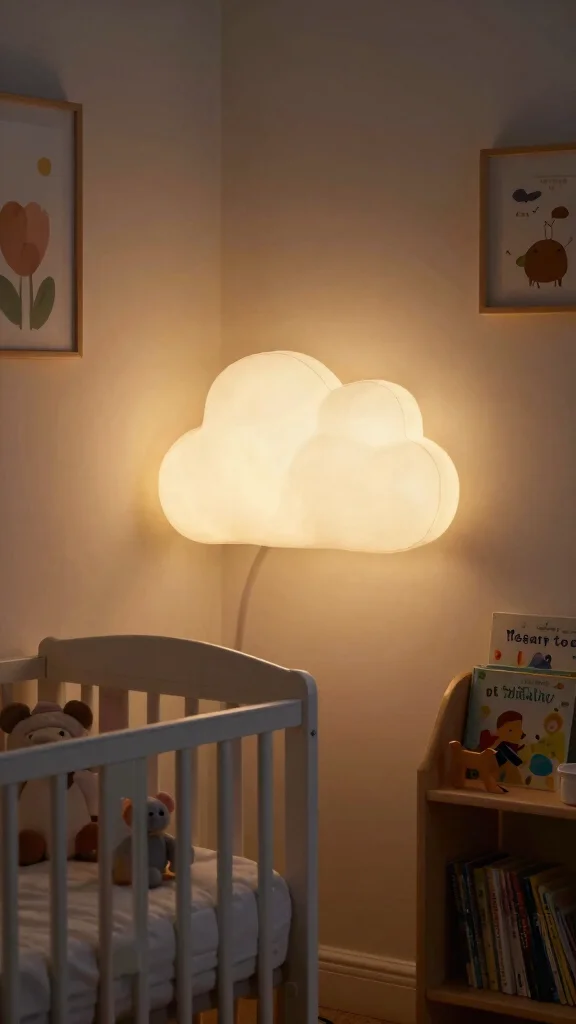 11 Nursery Lamp Ideas for a Warm Ambient Functional Baby Room - 5. Soft Fabric Night Light 1