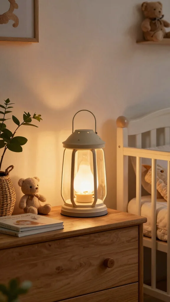 11 Nursery Lamp Ideas for a Warm Ambient Functional Baby Room - 9. Lantern-Style Lamp 1
