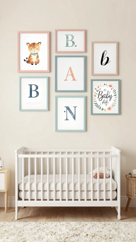 11 Nursery Name Decor Ideas for a Personal Styled Baby Room - 2. Framed Art with Baby's Initials 1