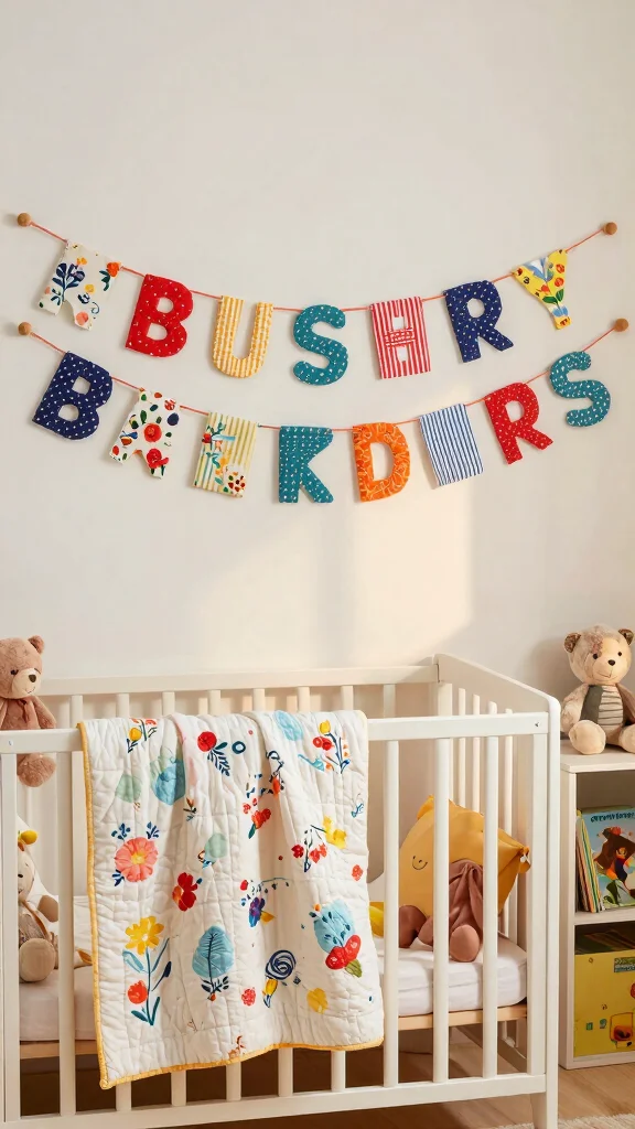 11 Nursery Name Decor Ideas for a Personal Styled Baby Room - 3. Fabric Name Banners 1