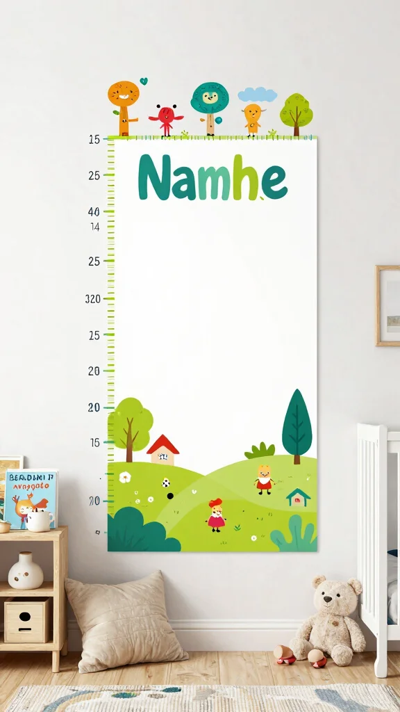 11 Nursery Name Decor Ideas for a Personal Styled Baby Room - 5. Growth Chart with Name Integration 1