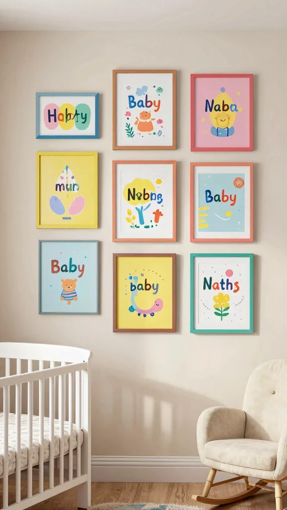 11 Nursery Name Decor Ideas for a Personal Styled Baby Room - 7. Name-Themed Art Prints 1