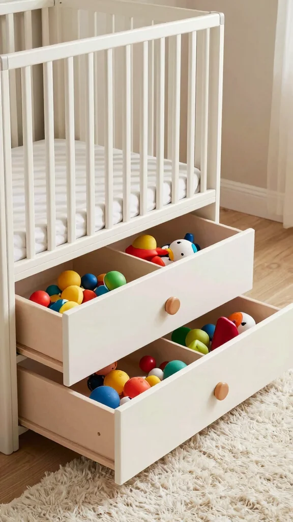 11 Nursery Toy Storage Ideas for a Tidy Accessible Beautiful Space - 3. Under-Bed Drawers 1