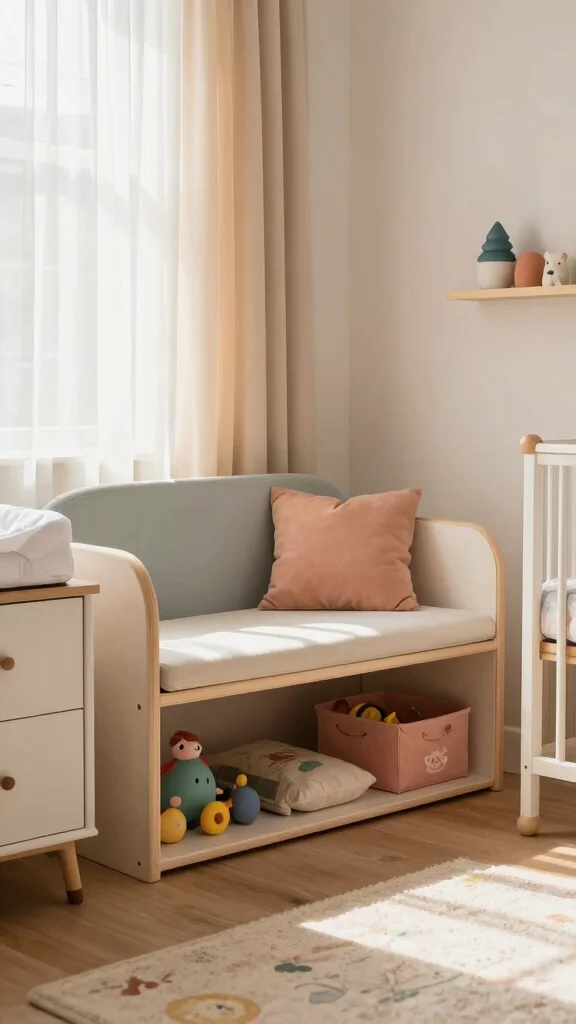 11 Nursery Toy Storage Ideas for a Tidy Accessible Beautiful Space - 5. Multi-functional Furniture 1
