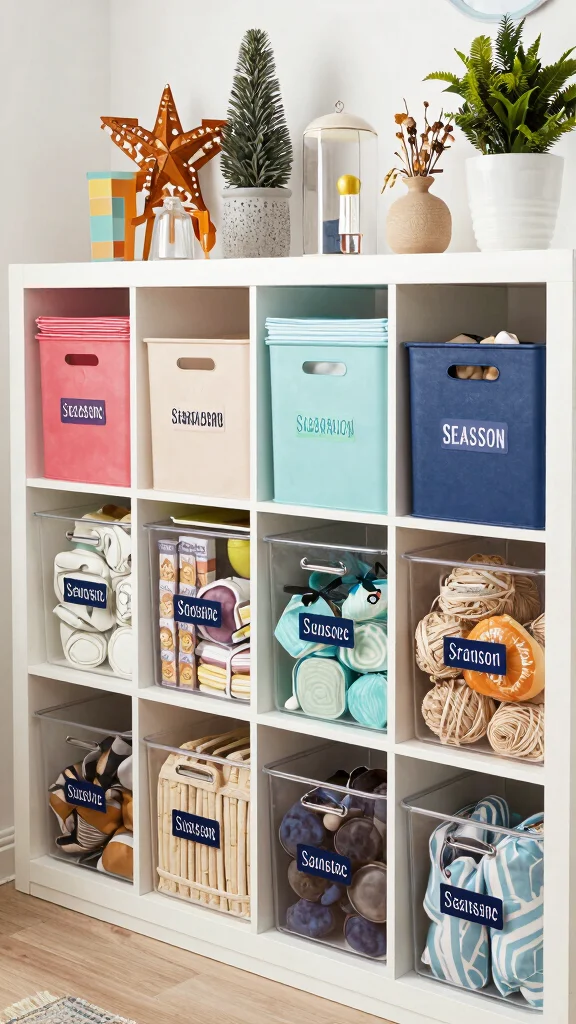 11 Storage Room Cabinet Organization Ideas for a Polished Functional Space - 9. Seasonal Rotation 1