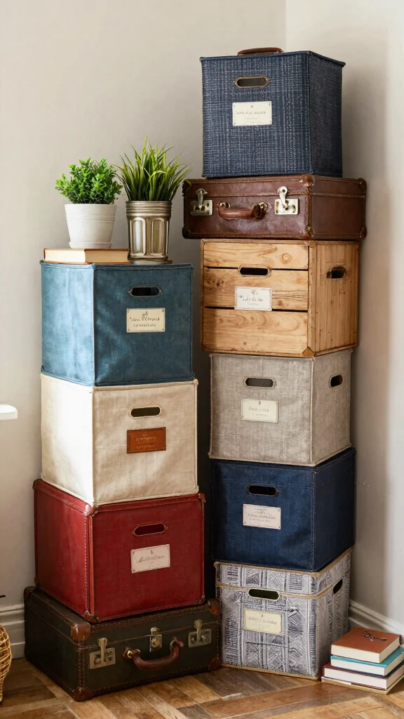 11 Storage Room Extension Ideas for Extra Space Without Moving Home - 4. Repurposed Storage Bins 1