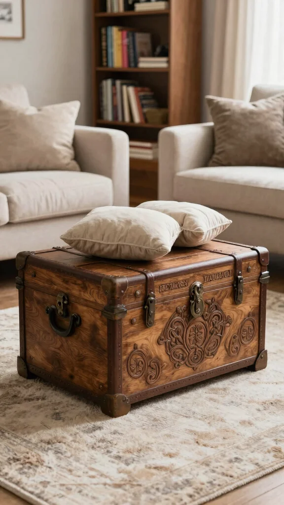 11 Storage Room Nook Ideas for a Compact Clever Hidden Storage Space - 8. Decorative Trunks as Storage 1