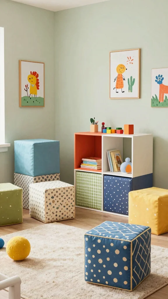 11 Storage Room Nursery Ideas for a Dual-Purpose Baby and Storage Space - 11. Colorful Storage Cubes 1