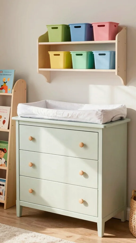 11 Storage Room Nursery Ideas for a Dual-Purpose Baby and Storage Space - 7. Repurposed Furniture for Unique Aesthetics 1