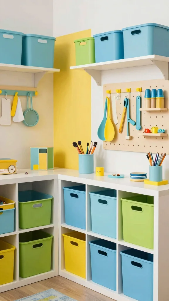 11 Storage Room Remodel Ideas for a Functional Beautiful Transformation - 1. Colorful Organization 1