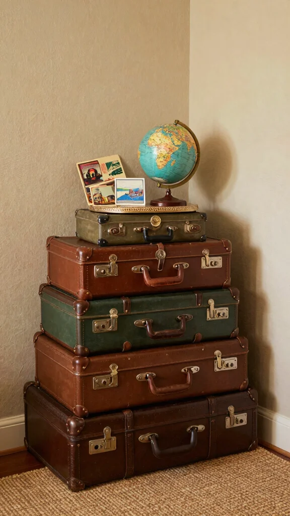 12 Aesthetic Storage Room Ideas for a Stylish Organized Space - 3. Vintage Suitcases 1