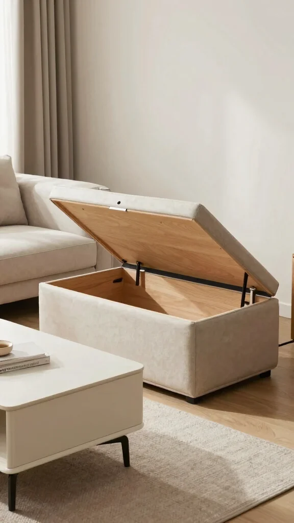 12 Aesthetic Storage Room Ideas for a Stylish Organized Space - 9. Multi-Functional Furniture 1