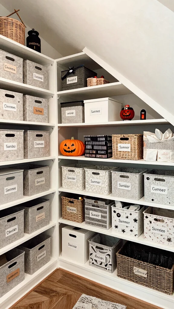 12 Attic Storage Room Ideas for a Tidy Accessible Well-Organized Space - 8. Consider Seasonal Zones 1