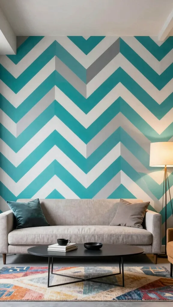 12 Basement Accent Wall Ideas for Color, Texture, and Drama - 4. Geometric Patterns 1