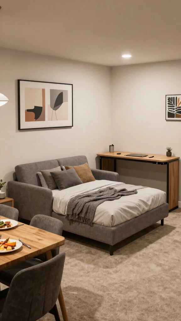 12 Basement Guest Bedroom Ideas for a Welcoming Comfortable Space - 10. Create a Multi-Functional Space 1