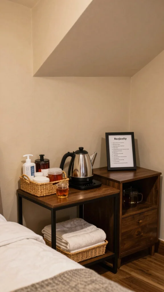 12 Basement Guest Bedroom Ideas for a Welcoming Comfortable Space - 12. Finish with Thoughtful Amenities 1