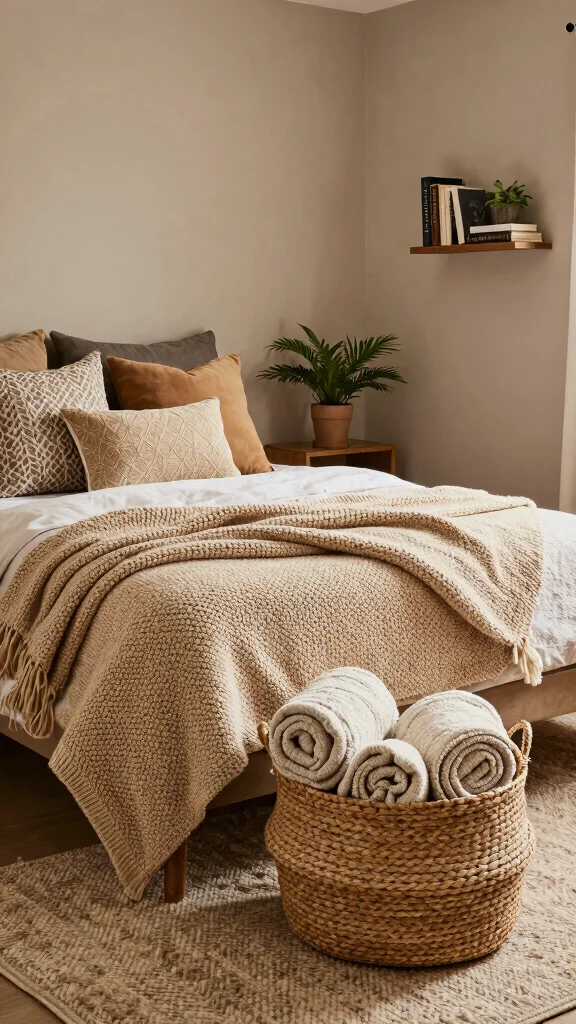 12 Basement Guest Bedroom Ideas for a Welcoming Comfortable Space - 2. Cozy Textiles for Comfort 1
