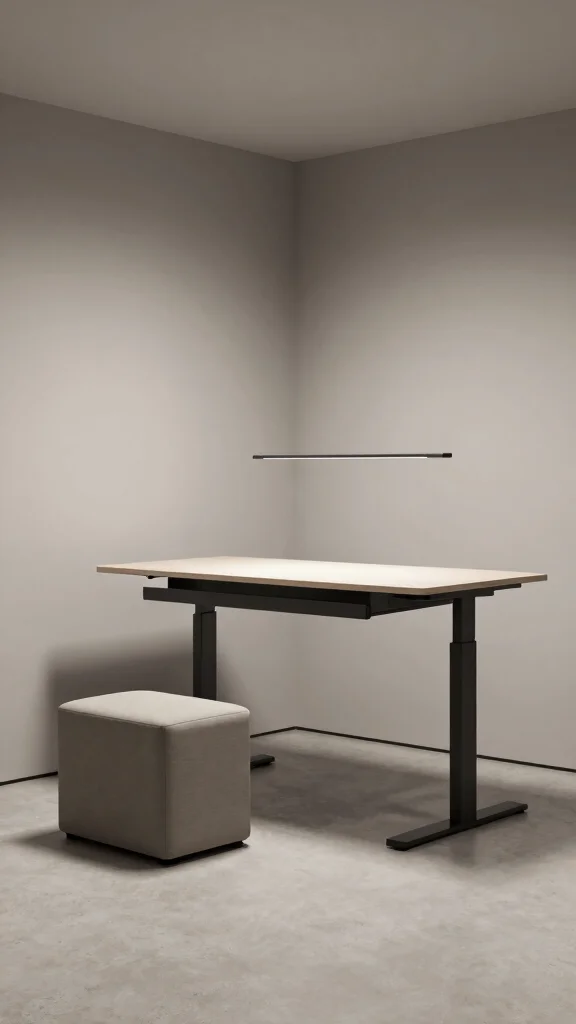 12 Basement Home Office Ideas for a Quiet Productive Workspace - 6. Adjustable Furniture for Flexibility 1