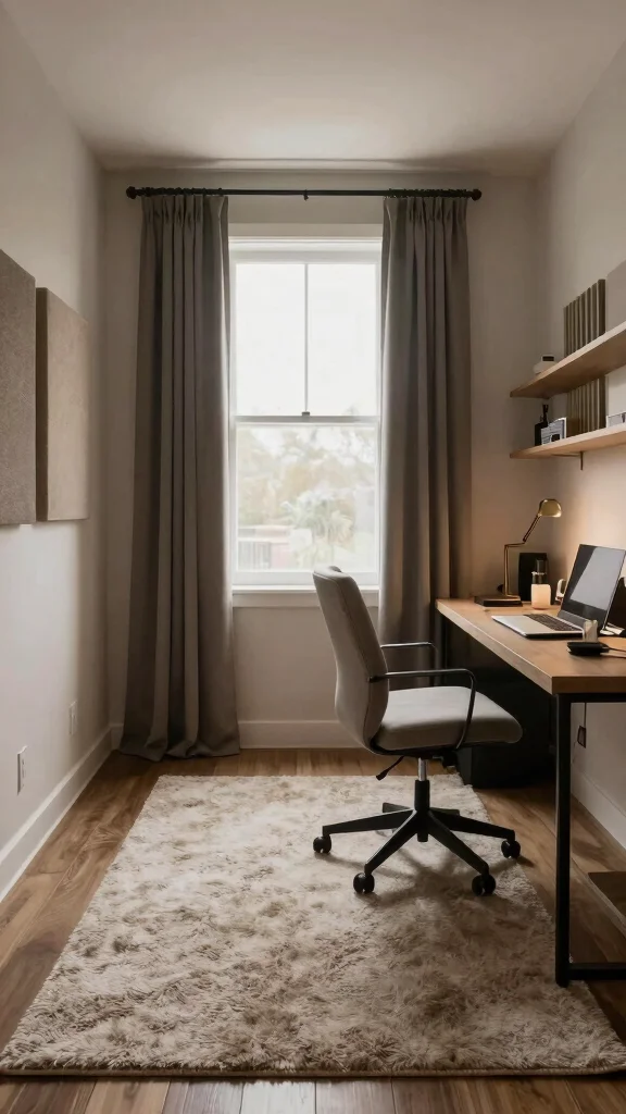 12 Basement Home Office Ideas for a Quiet Productive Workspace - 7. Incorporate Sound Absorption 1