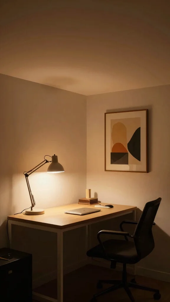 12 Basement Home Office Ideas for a Quiet Productive Workspace - 9. Bright Lighting Essentials 1