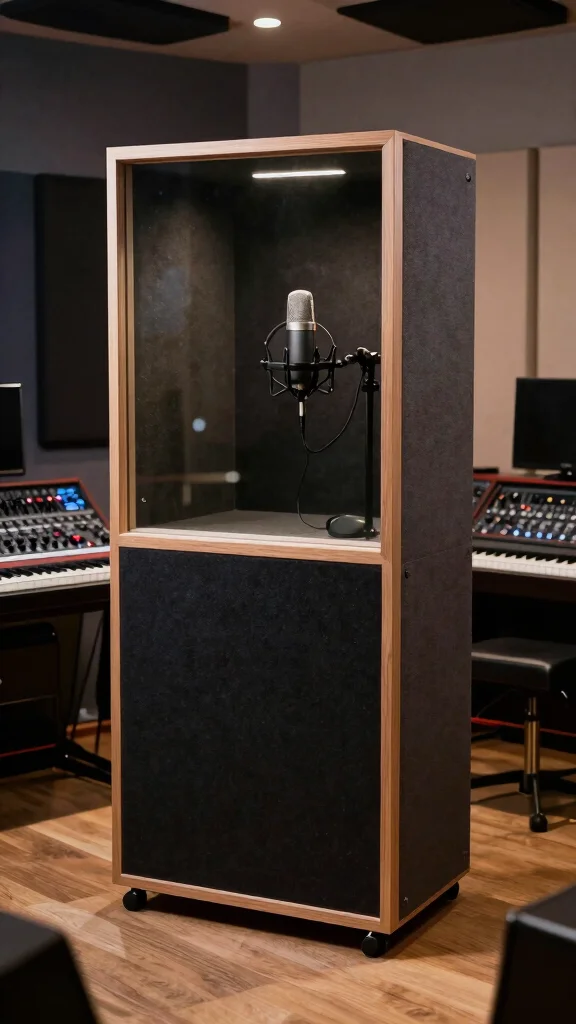 12 Basement Music Studio Ideas for a Soundproofed Creative Space - 4. Consider a Portable Recording Booth 1